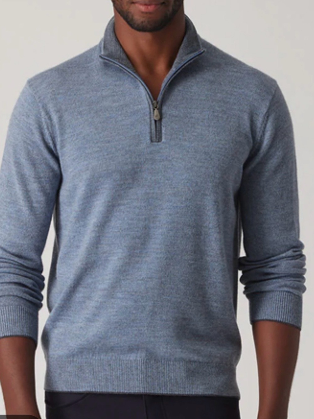 Raffi Men's Heathered Blue Half-Zip Sweater Size Large